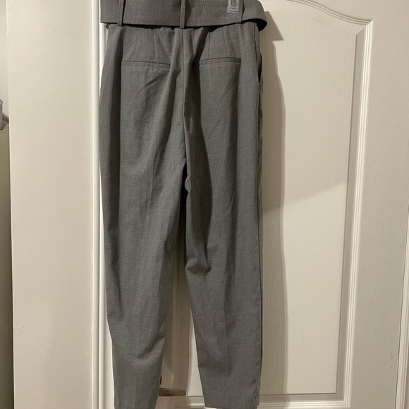 Zara Grey High Waist Trouser Pant with Fabric Covered Belt - Picture 5 of 6